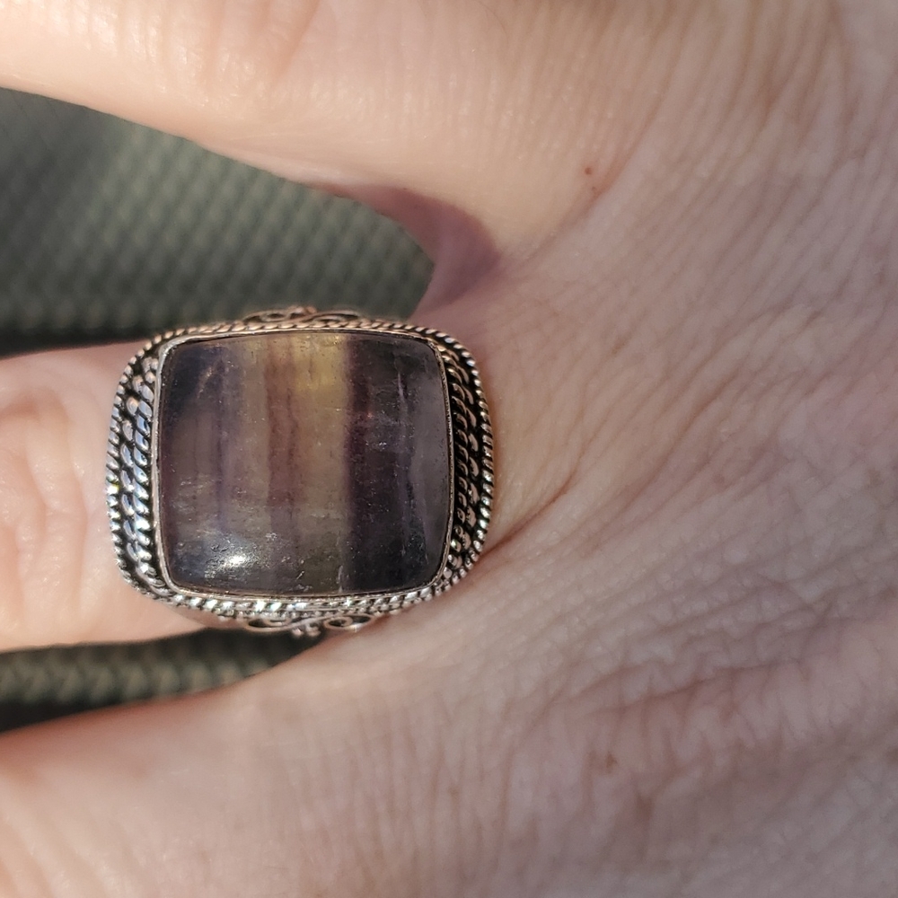 New Fluorite 925 Silver Ring.